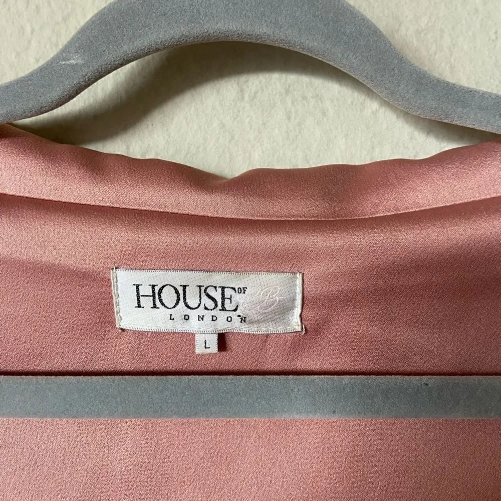 House of cb Mena Mini Pink Champagne Dress Wrap Size L - Picture 10 of 10